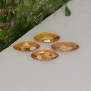 Gemas de zafiro naranja natural de 1,25 ct, marquesa, VVS-VS