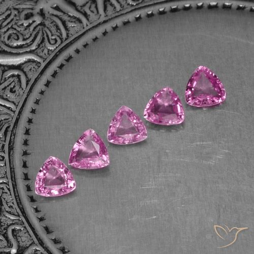 Gemas de zafiro rosa natural de 1,22 ct, trillón, VVS-VS