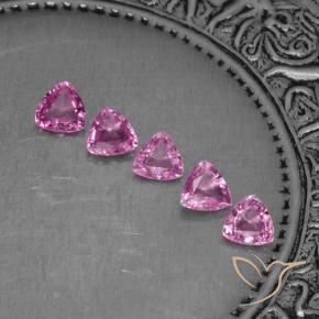 Gemas de zafiro rosa natural de 1,22 ct, trillón, VVS-VS