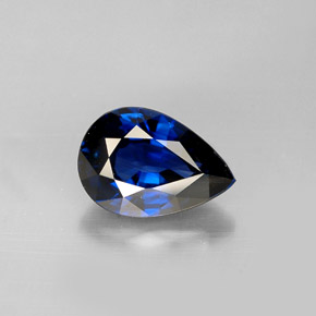 Zafiro azul natural de 1,19 ct, en forma de pera, VVS