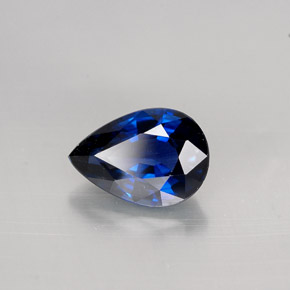 Zafiro azul natural de 1,19 ct, en forma de pera, VVS