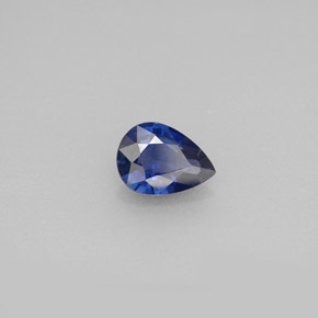 Zafiro azul natural de 0,71 ct, en forma de pera, VS