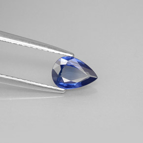 Zafiro azul natural de 0,62 ct, en forma de pera, VVS