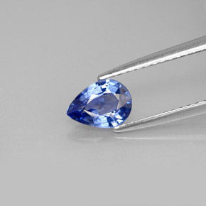 Zafiro azul natural de 0,81 ct, en forma de pera, VVS