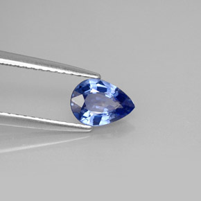 Zafiro azul natural de 0,81 ct, en forma de pera, VVS