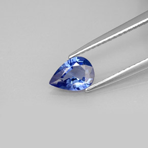 Zafiro azul natural de 0,65 ct, en forma de pera, VVS