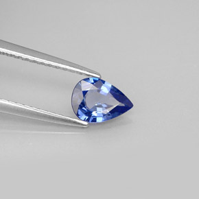 Zafiro azul natural de 0,65 ct, en forma de pera, VVS