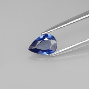 Zafiro azul natural de 0,66 ct, en forma de pera, VVS