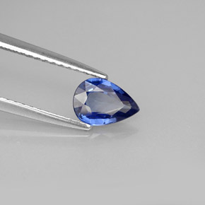 Zafiro azul natural de 0,66 ct, en forma de pera, VVS