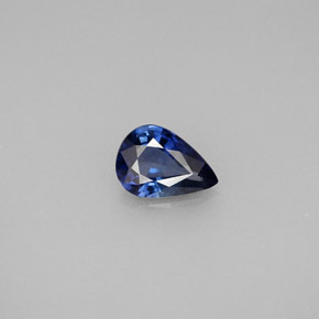 Zafiro azul natural de 0,74 ct, en forma de pera, VVS