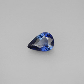 Zafiro azul natural de 0,74 ct, en forma de pera, VVS