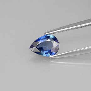 Zafiro azul natural de 0,69 ct, en forma de pera, VVS