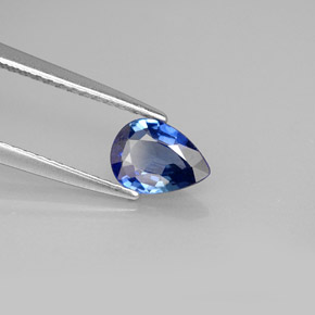 Zafiro azul natural de 0,69 ct, en forma de pera, VVS