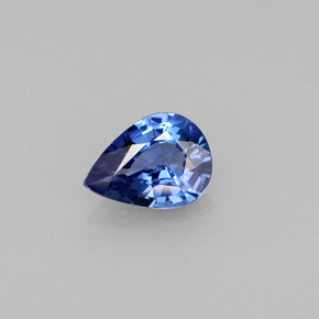 Zafiro azul natural de 0,75 ct, en forma de pera, VVS