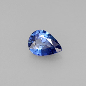 Zafiro azul natural de 0,75 ct, en forma de pera, VVS