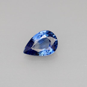 Zafiro azul natural de 0,72 ct, en forma de pera, VVS-VS