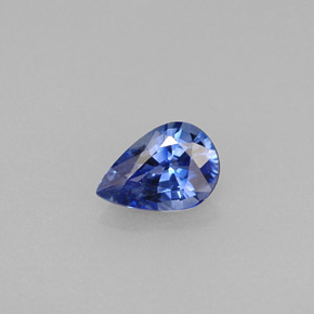 Zafiro azul natural de 0,72 ct, en forma de pera, VVS-VS
