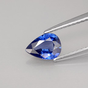 Zafiro azul natural de 0,66 ct, en forma de pera, VS