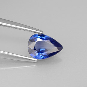 Zafiro azul natural de 0,66 ct, en forma de pera, VS