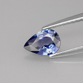 Zafiro azul natural de 0,64 ct, en forma de pera, VVS-VS