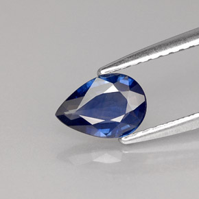 Zafiro azul natural de 0,63 ct, en forma de pera, VVS-VS
