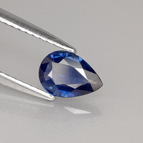 Zafiro azul natural de 0,63 ct, en forma de pera, VVS-VS