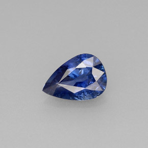 Zafiro azul natural de 0,71 ct, en forma de pera, VVS-VS