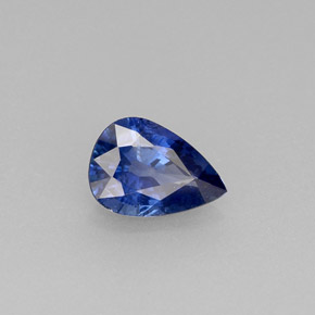 Zafiro azul natural de 0,71 ct, en forma de pera, VVS-VS