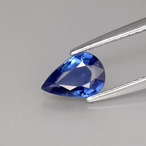 Zafiro azul natural de 0,72 ct, en forma de pera, VVS-VS