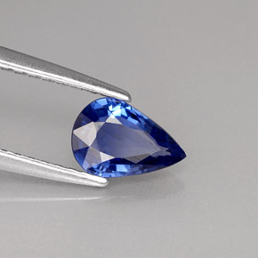 Zafiro azul natural de 0,72 ct, en forma de pera, VVS-VS