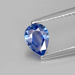 Zafiro azul natural de 0,67 ct, en forma de pera, VVS-VS