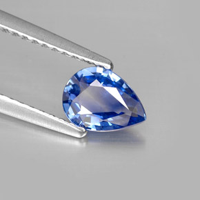 Zafiro azul natural de 0,67 ct, en forma de pera, VVS-VS