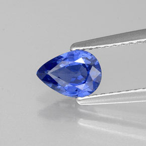 Zafiro azul natural de 0,67 ct, en forma de pera, VVS-VS
