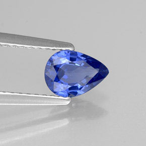 Zafiro azul natural de 0,67 ct, en forma de pera, VVS-VS