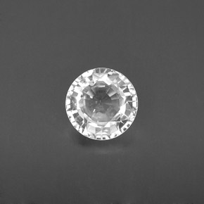 Zafiro blanco natural de 1,21 ct, corte redondo, VS