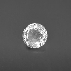 Zafiro blanco natural de 1,21 ct, corte redondo, VS