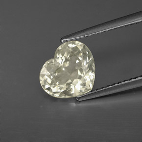 Zafiro blanco natural de 2,41 ct, forma de corazón, VS