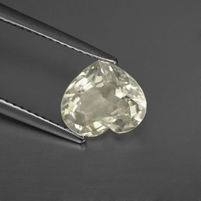 Zafiro blanco natural de 2,41 ct, forma de corazón, VS