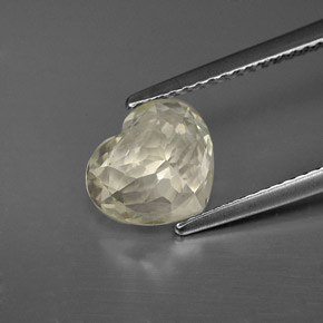 Zafiro blanco natural de 2,41 ct, forma de corazón, VS