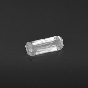 Zafiro blanco natural de 0,55 ct, corte esmeralda, VS