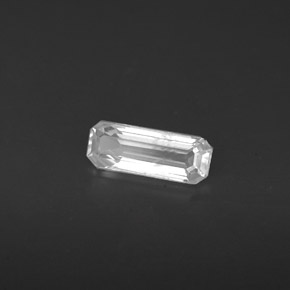 Zafiro blanco natural de 0,55 ct, corte esmeralda, VS
