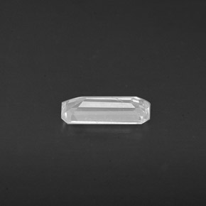 Zafiro blanco natural de 0,55 ct, corte esmeralda, VS