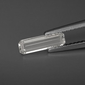 Zafiro blanco natural de 0,61 ct, corte esmeralda, VS