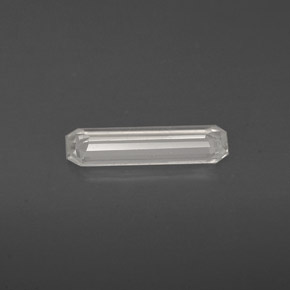 Zafiro blanco natural de 0,61 ct, corte esmeralda, VS