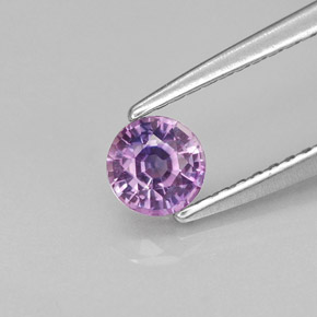 Zafiro violeta natural de 0,45 ct, corte redondo, VS