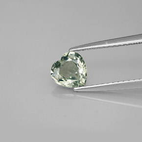 Zafiro verde natural de 0,96 ct, forma de corazón, VVS-VS