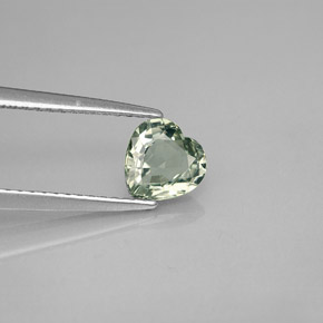 Zafiro verde natural de 0,96 ct, forma de corazón, VVS-VS