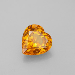 Zafiro naranja natural de 1,05 ct, forma de corazón, VVS-VS