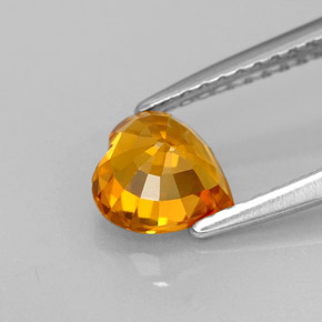 Zafiro naranja natural de 1,05 ct, forma de corazón, VVS-VS