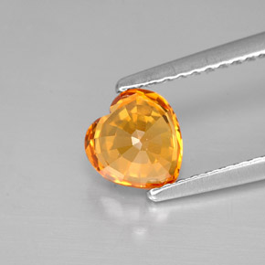Zafiro naranja natural de 1,12 ct, forma de corazón, VVS-VS